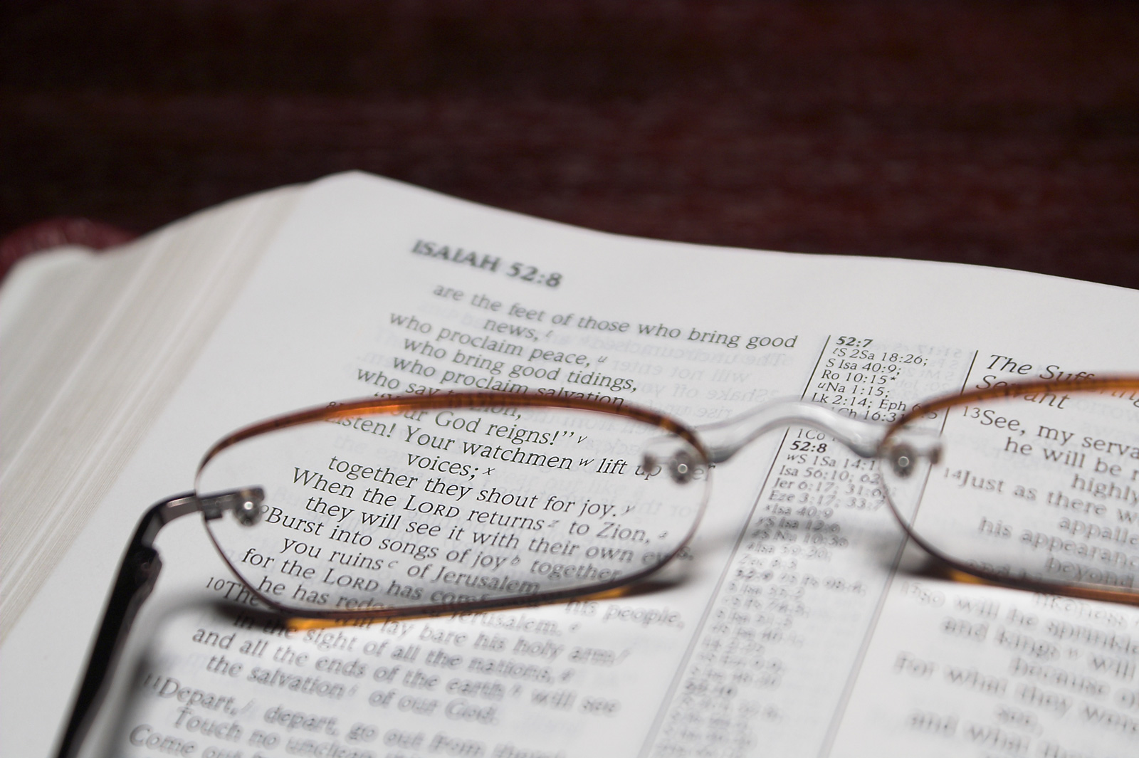Glasses on a Bible