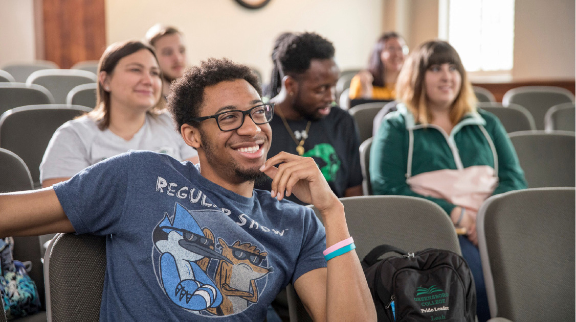 Greensboro College student enjoying a lecture