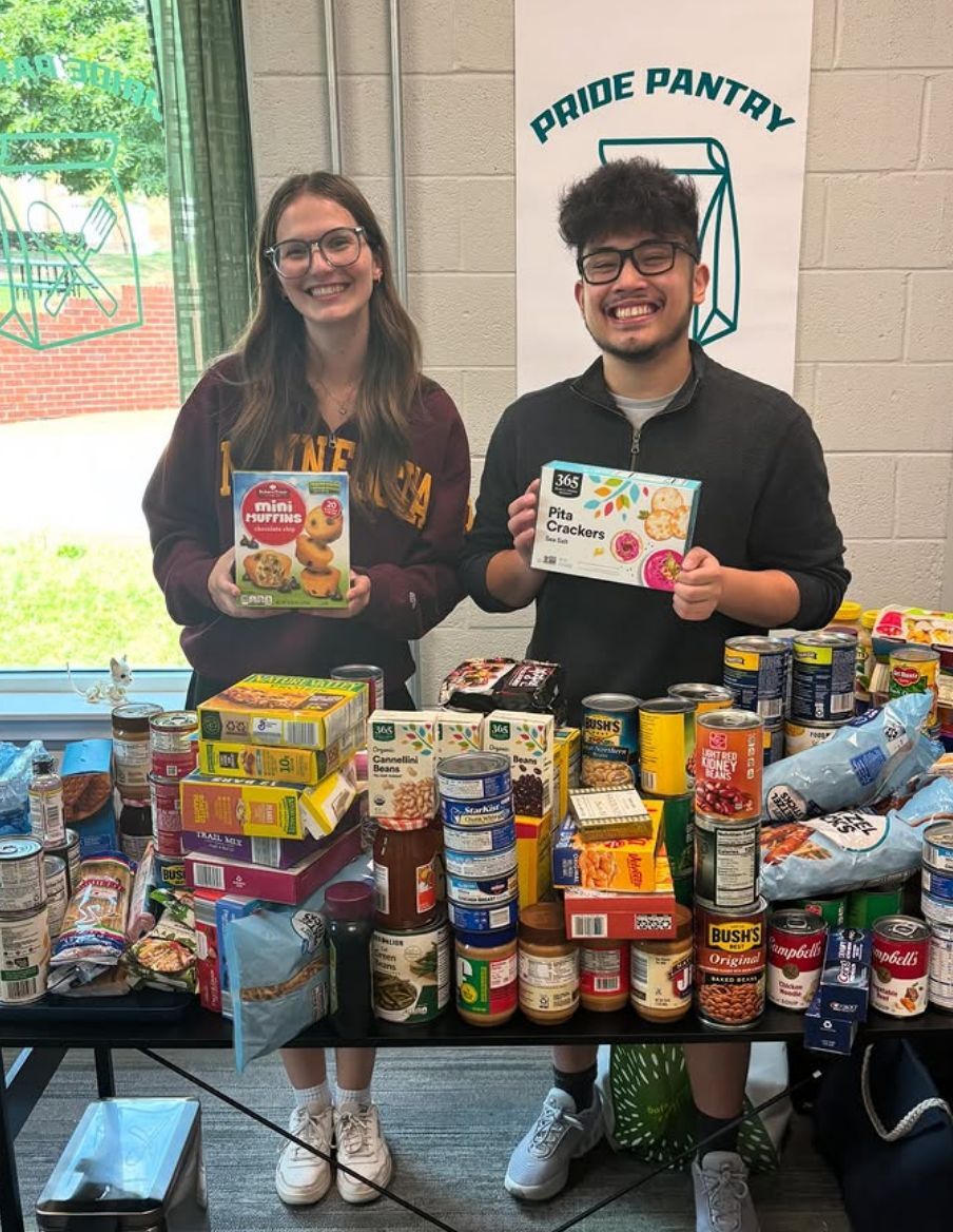 Greensboro College students volunteering in the Pride Pantry
